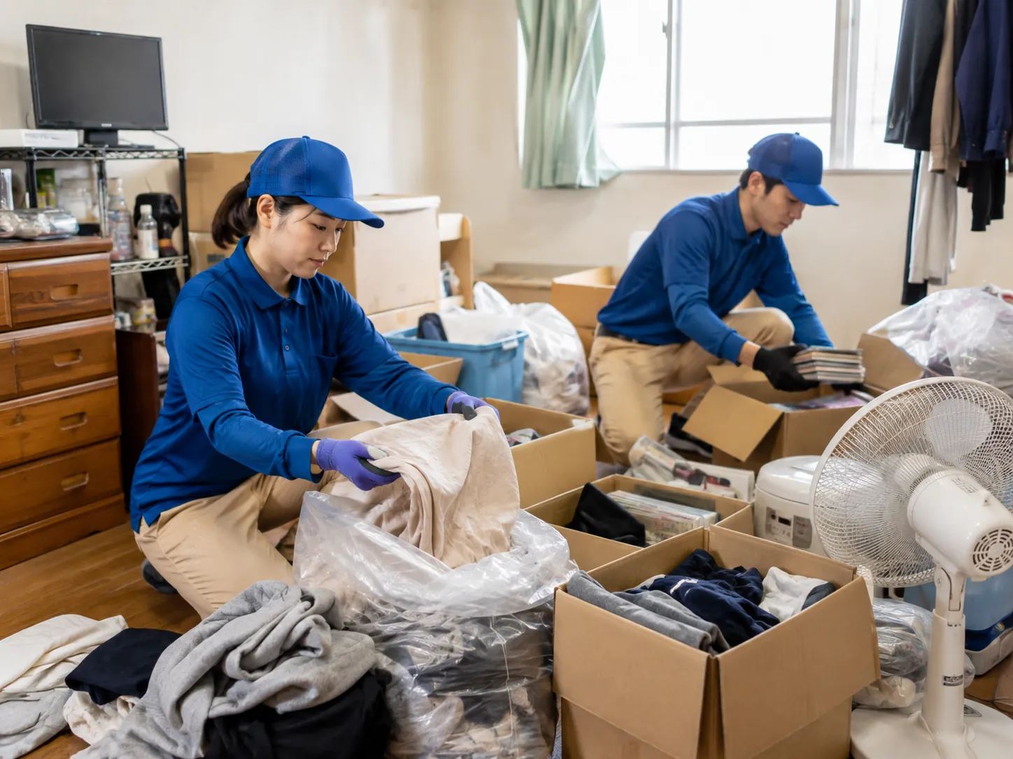 必要品を確認しながら片付けるイメージ