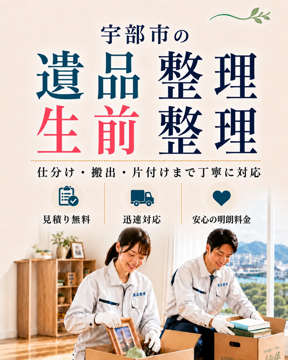 宇部市の遺品整理・生前整理。見積り無料・迅速対応・明朗料金で丁寧に対応します。