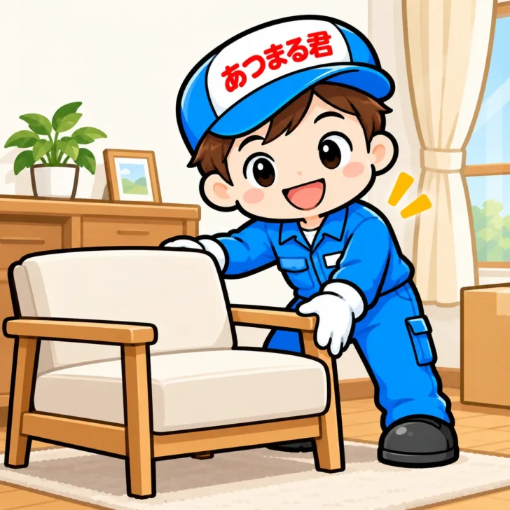 スタッフが室内から家具を運び出すイメージ